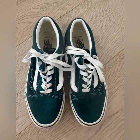 Kids Vans Green Old Skool Shoes Size 5 Big Kid - Picture 2 of 9